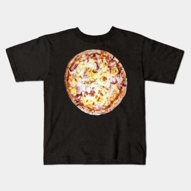 Ham and Pineapple Food Hawaiian Pizza Kids T-Shirt by ellenhenryart